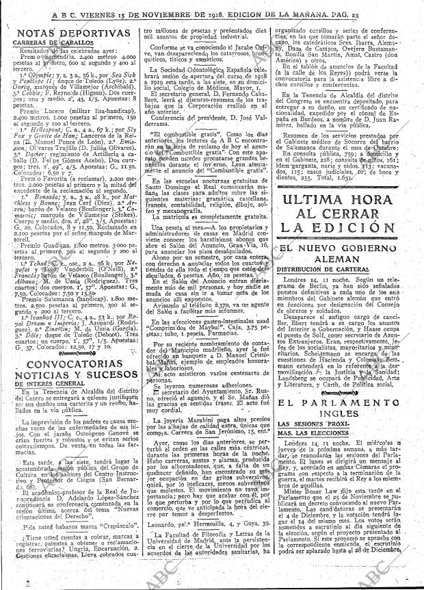 ABC MADRID 15-11-1918 página 23