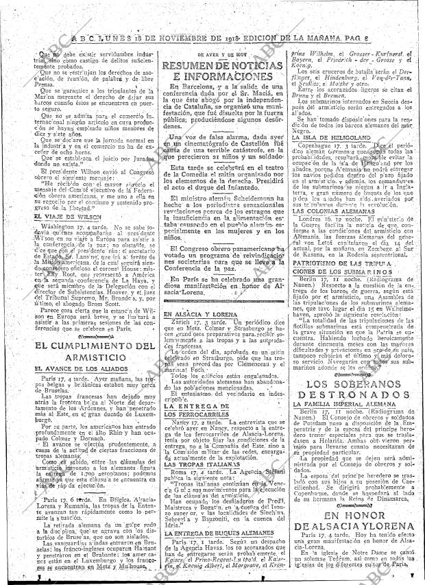 ABC MADRID 18-11-1918 página 8
