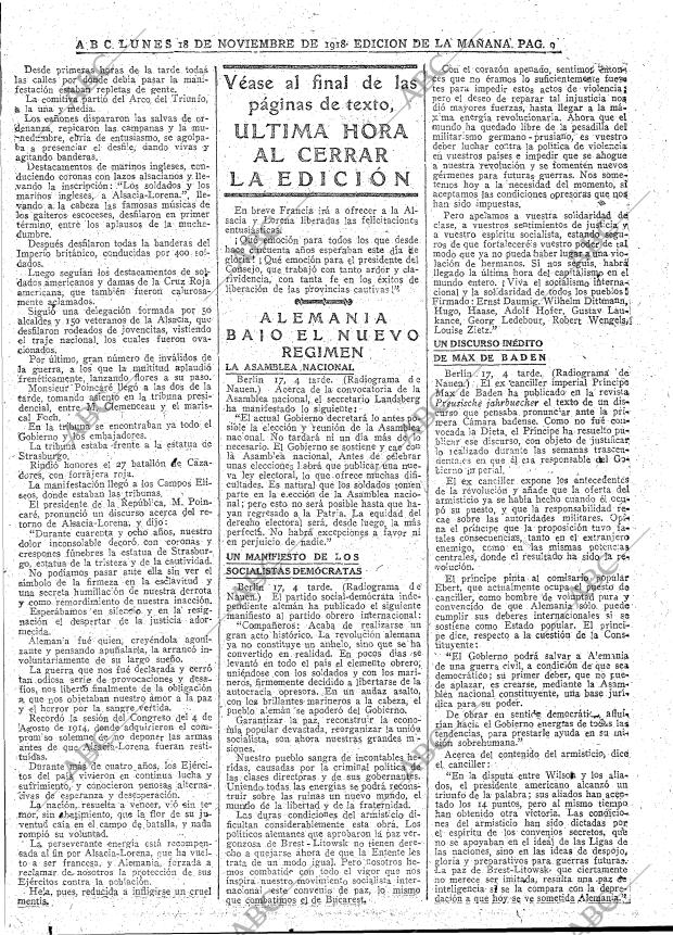 ABC MADRID 18-11-1918 página 9