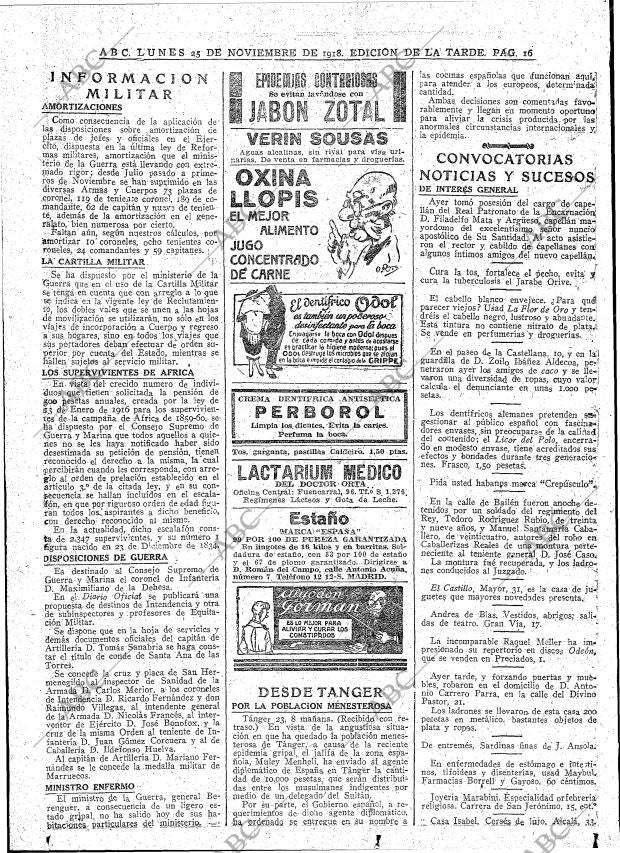 ABC MADRID 25-11-1918 página 16