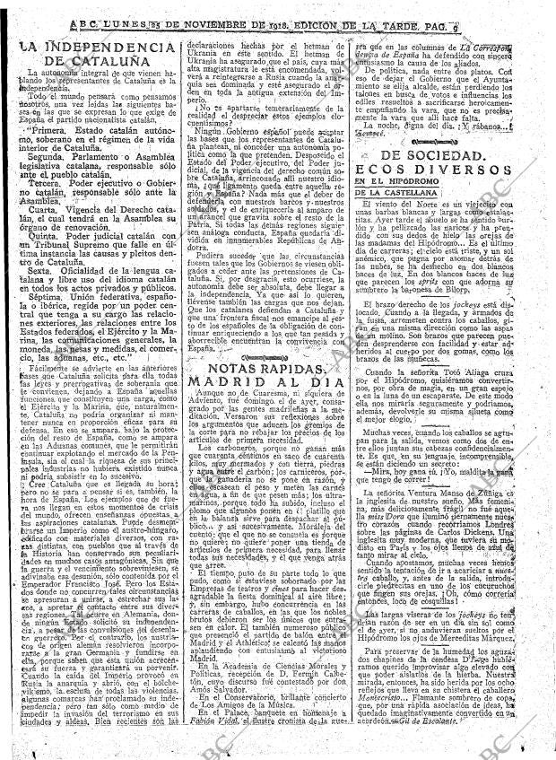 ABC MADRID 25-11-1918 página 9