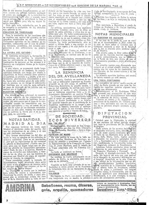 ABC MADRID 27-11-1918 página 17