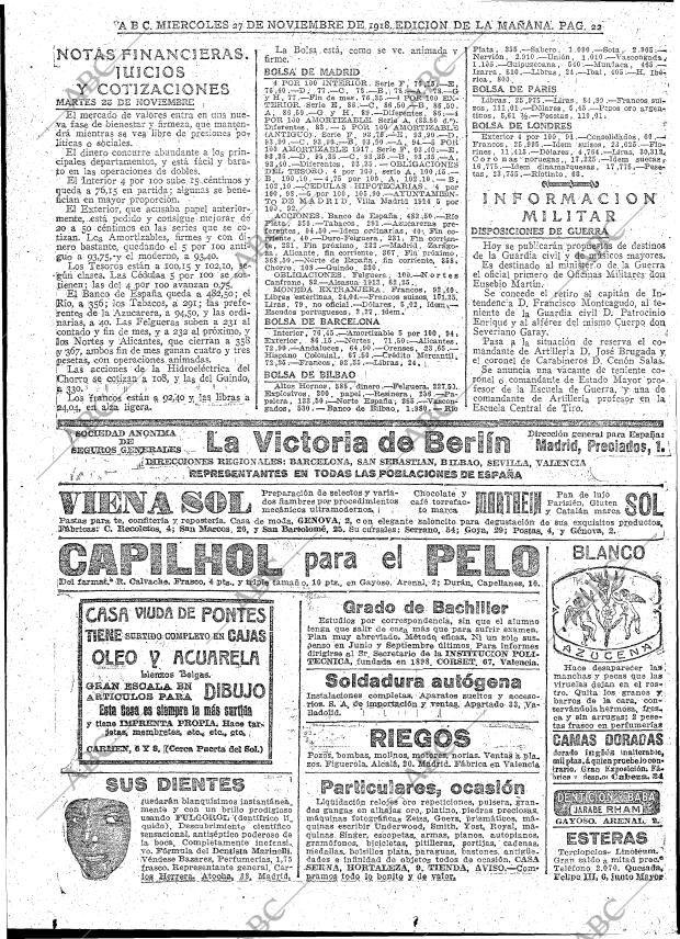 ABC MADRID 27-11-1918 página 22