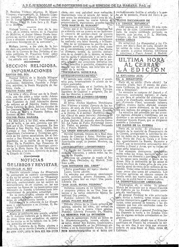 ABC MADRID 27-11-1918 página 25