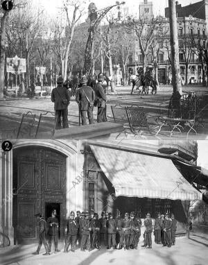 Guardias de Seguridad, y de A pie y de Caballo, en el paseo de Gracia