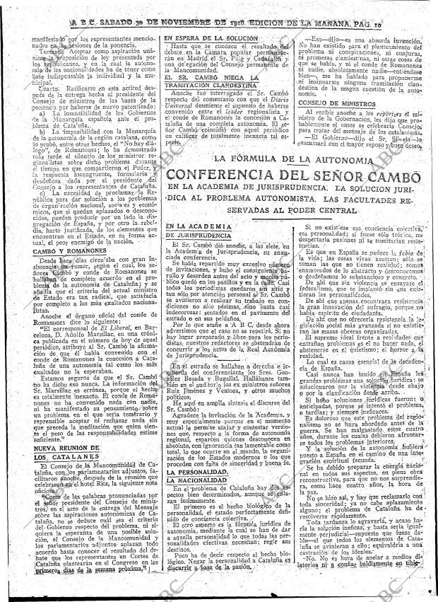 ABC MADRID 30-11-1918 página 10