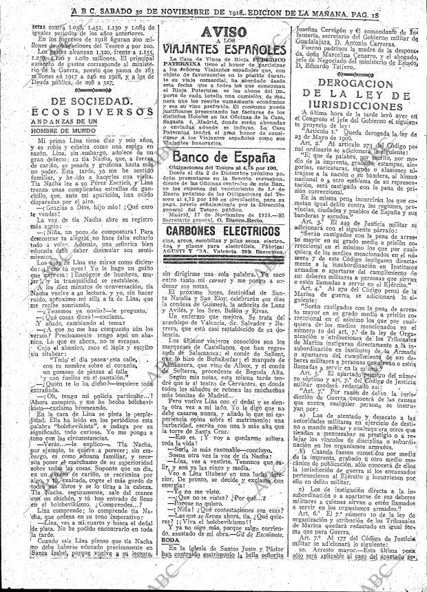 ABC MADRID 30-11-1918 página 18