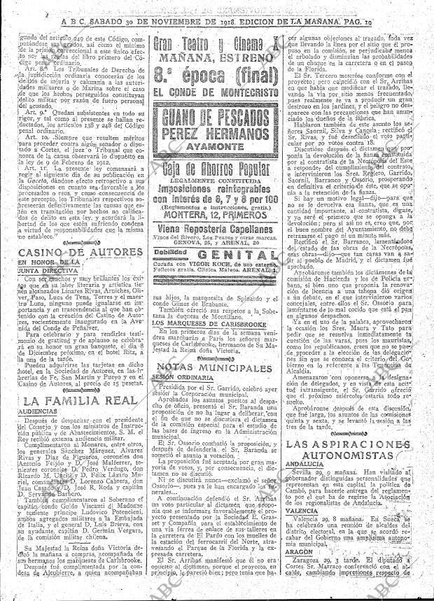 ABC MADRID 30-11-1918 página 19