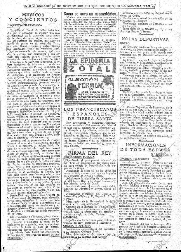 ABC MADRID 30-11-1918 página 23