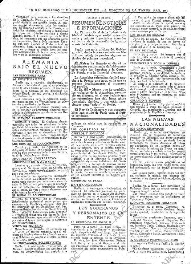 ABC MADRID 01-12-1918 página 10