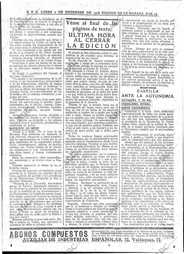 ABC MADRID 02-12-1918 página 14