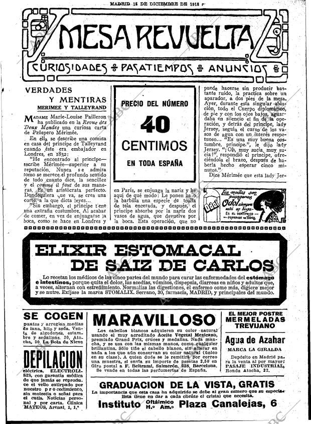 BLANCO Y NEGRO MADRID 15-12-1918 página 3