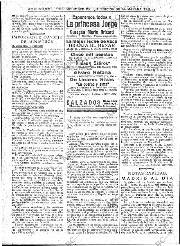 ABC MADRID 16-12-1918 página 14