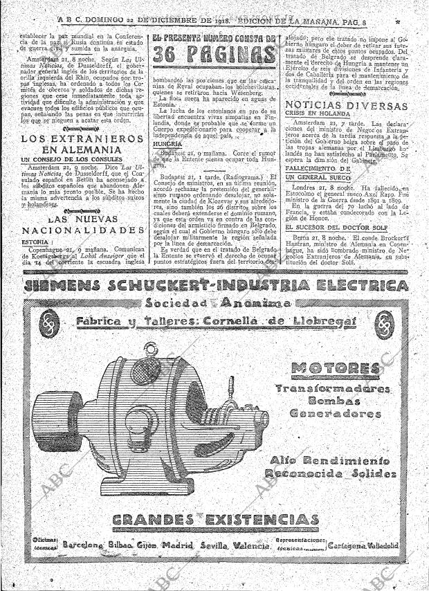 ABC MADRID 22-12-1918 página 8