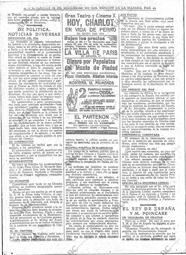 ABC MADRID 24-12-1918 página 20