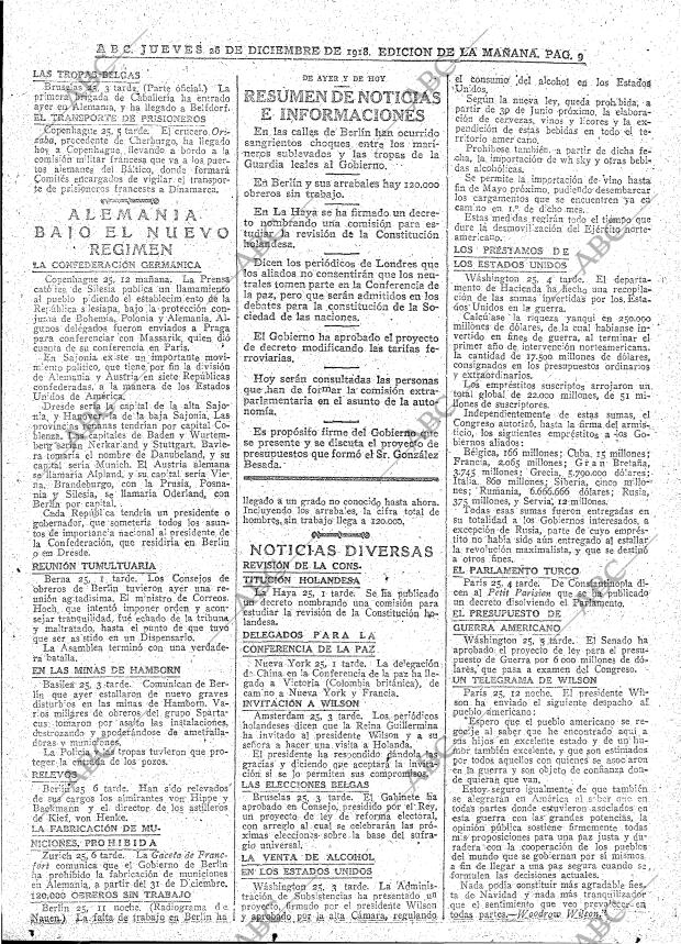 ABC MADRID 26-12-1918 página 9