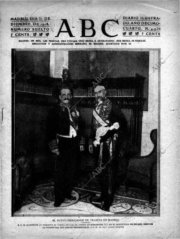 ABC MADRID 31-12-1918 página 1