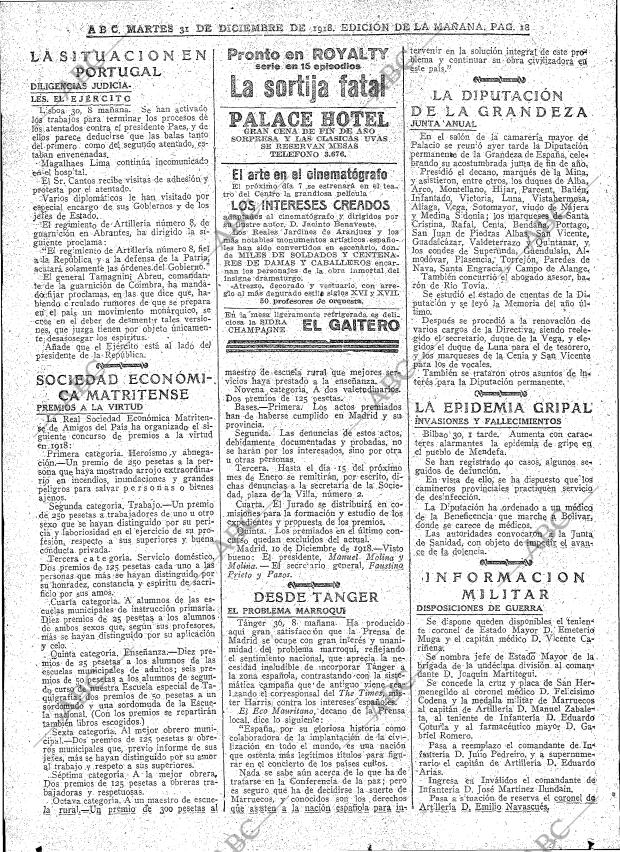 ABC MADRID 31-12-1918 página 18