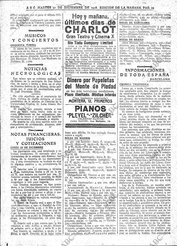 ABC MADRID 31-12-1918 página 22