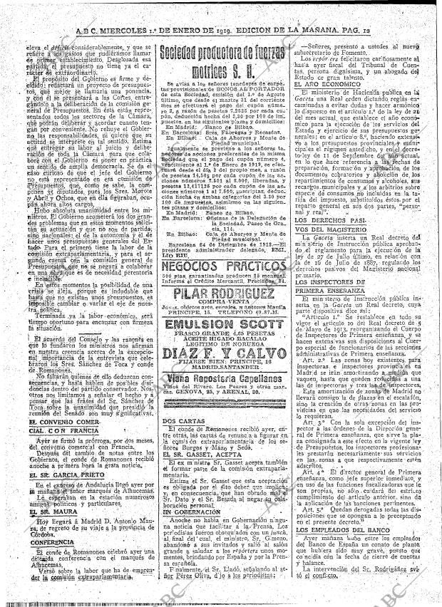 ABC MADRID 01-01-1919 página 12