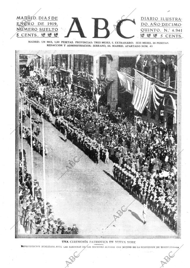 ABC MADRID 05-01-1919 página 1