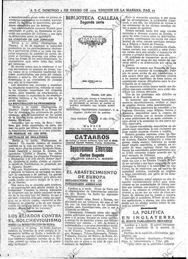 ABC MADRID 05-01-1919 página 11