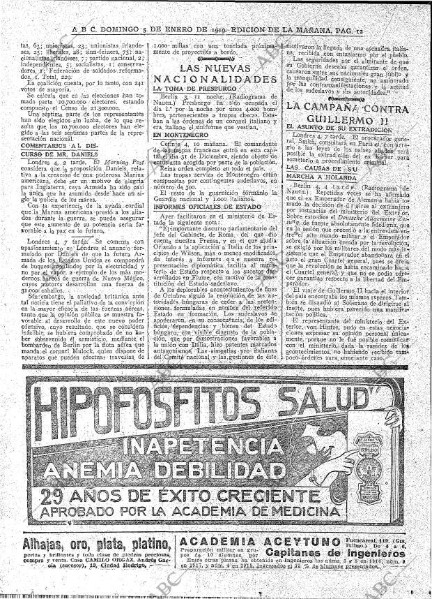 ABC MADRID 05-01-1919 página 12