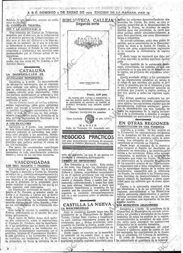 ABC MADRID 05-01-1919 página 15