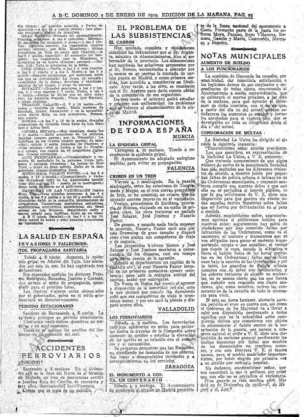 ABC MADRID 05-01-1919 página 23