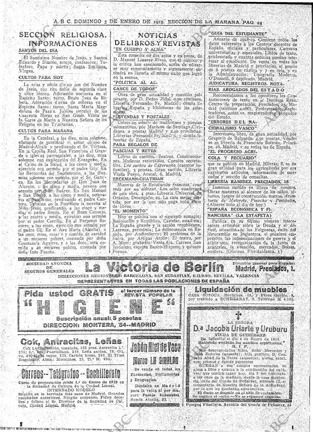 ABC MADRID 05-01-1919 página 24