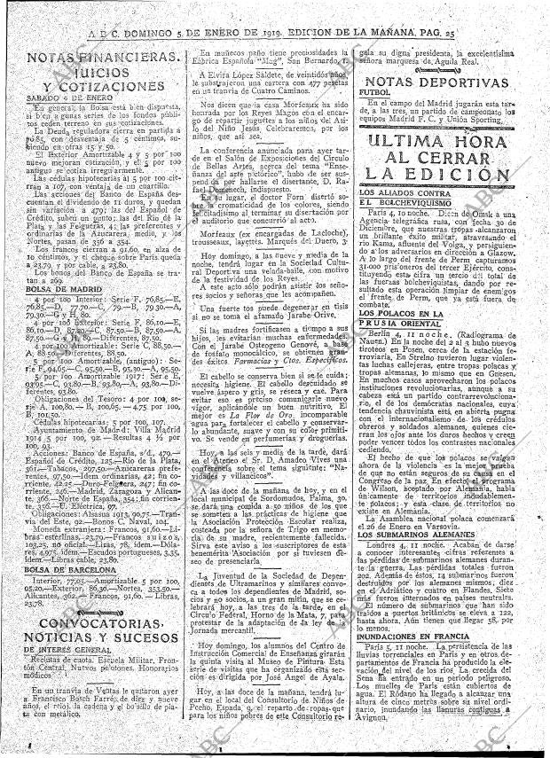 ABC MADRID 05-01-1919 página 25