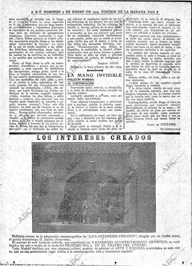ABC MADRID 05-01-1919 página 8