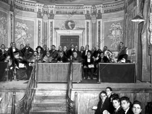 Presidencia del acto inaugural del curso en la Universidad Central, celebrado...