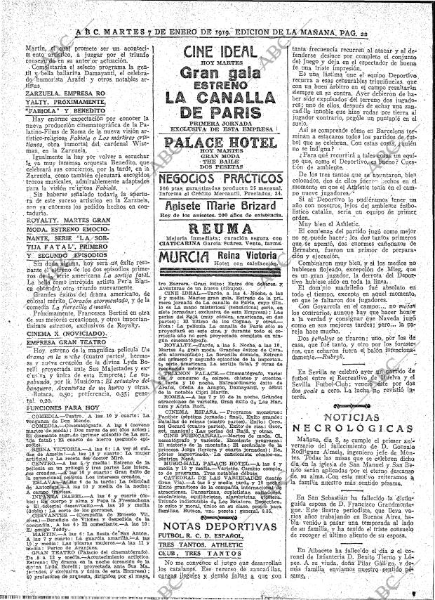 ABC MADRID 07-01-1919 página 22