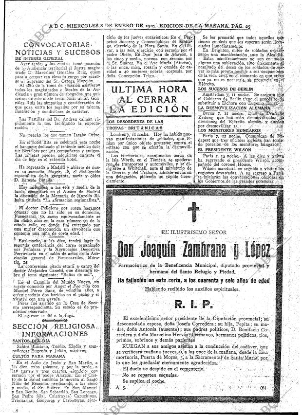 ABC MADRID 08-01-1919 página 25