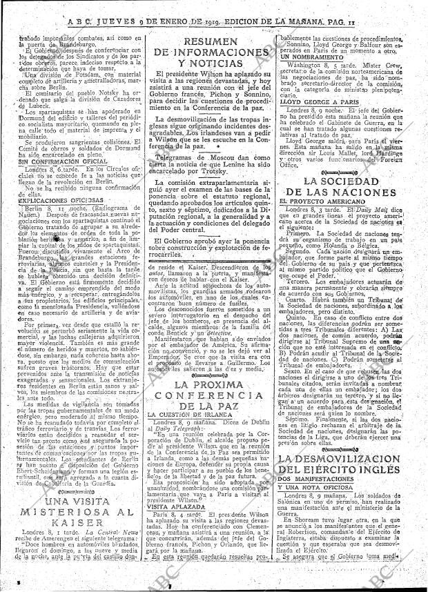 ABC MADRID 09-01-1919 página 11