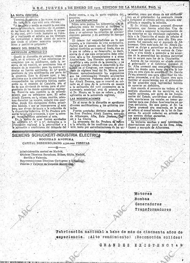 ABC MADRID 09-01-1919 página 14