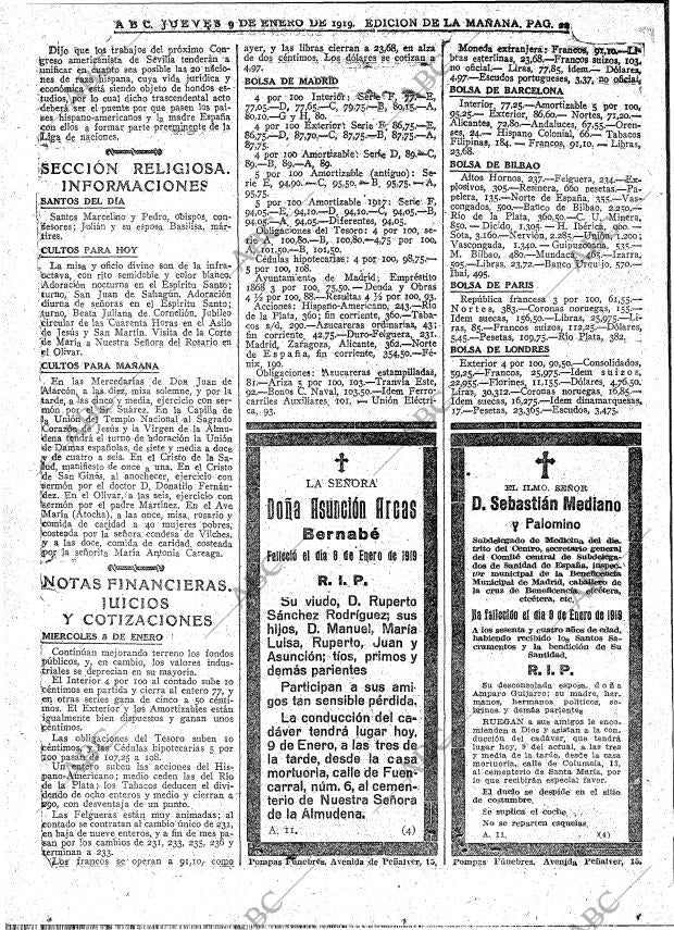 ABC MADRID 09-01-1919 página 22