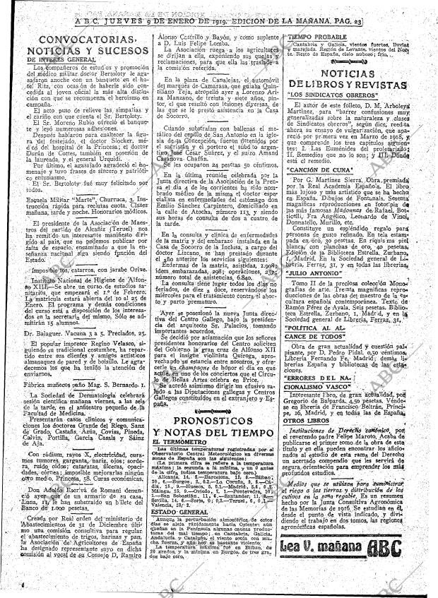 ABC MADRID 09-01-1919 página 23