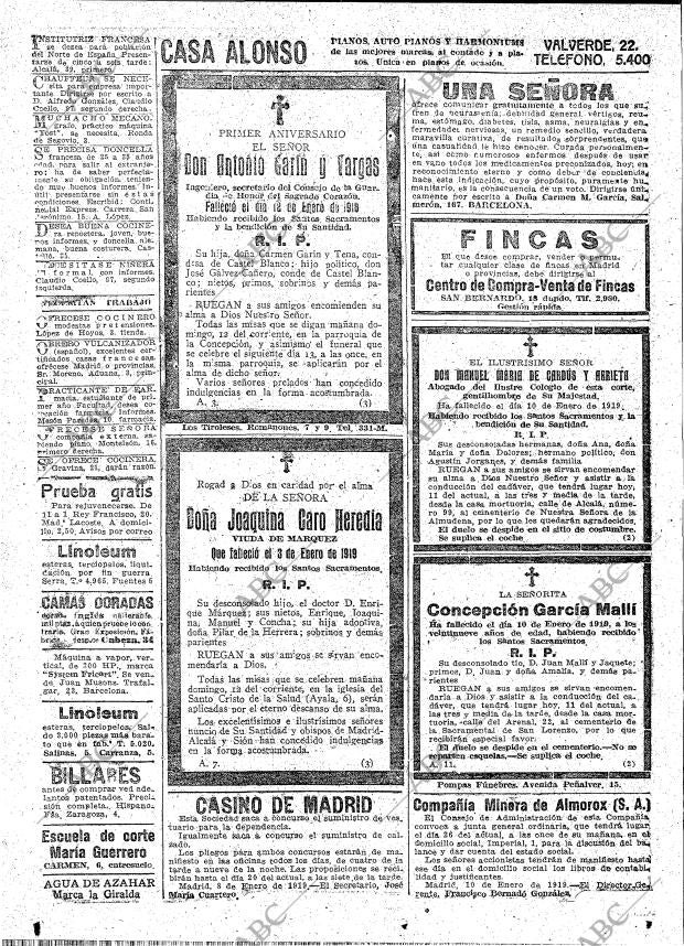 ABC MADRID 11-01-1919 página 28