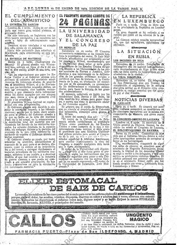 ABC MADRID 13-01-1919 página 9