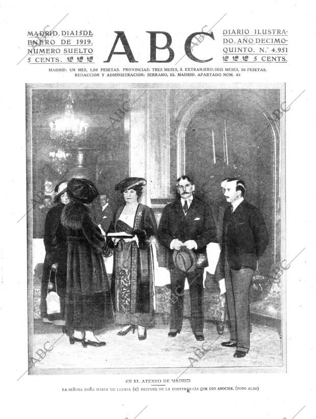 ABC MADRID 15-01-1919 página 1