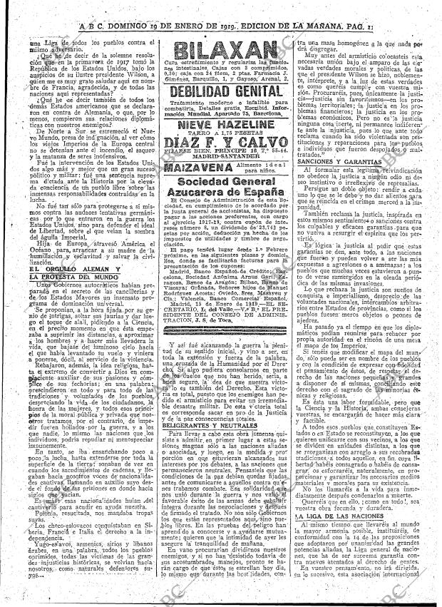 ABC MADRID 19-01-1919 página 11
