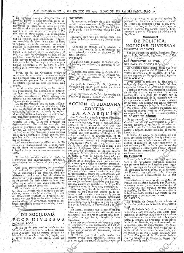 ABC MADRID 19-01-1919 página 15