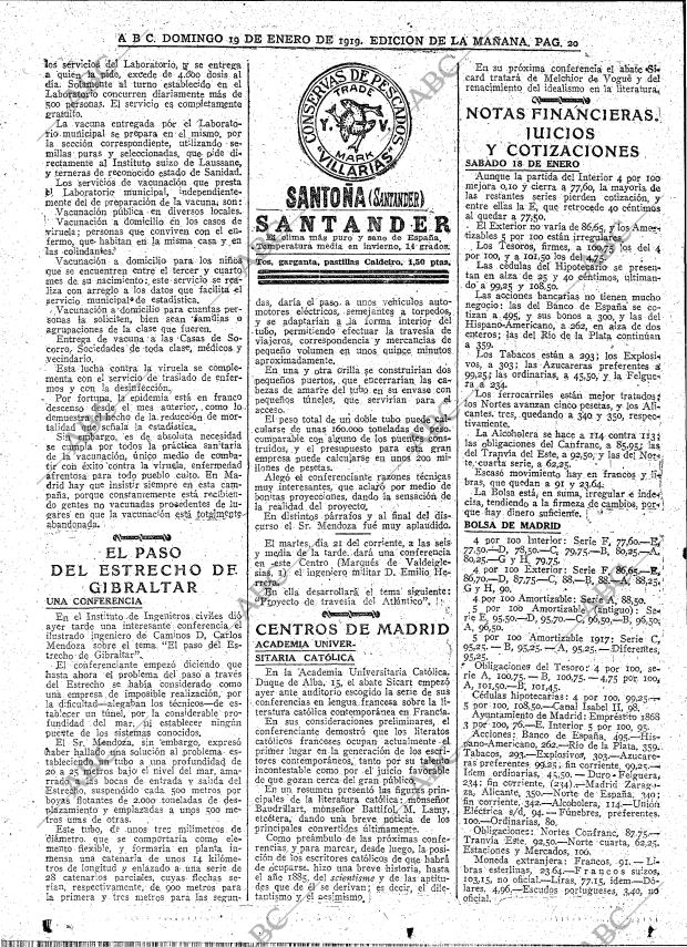 ABC MADRID 19-01-1919 página 20