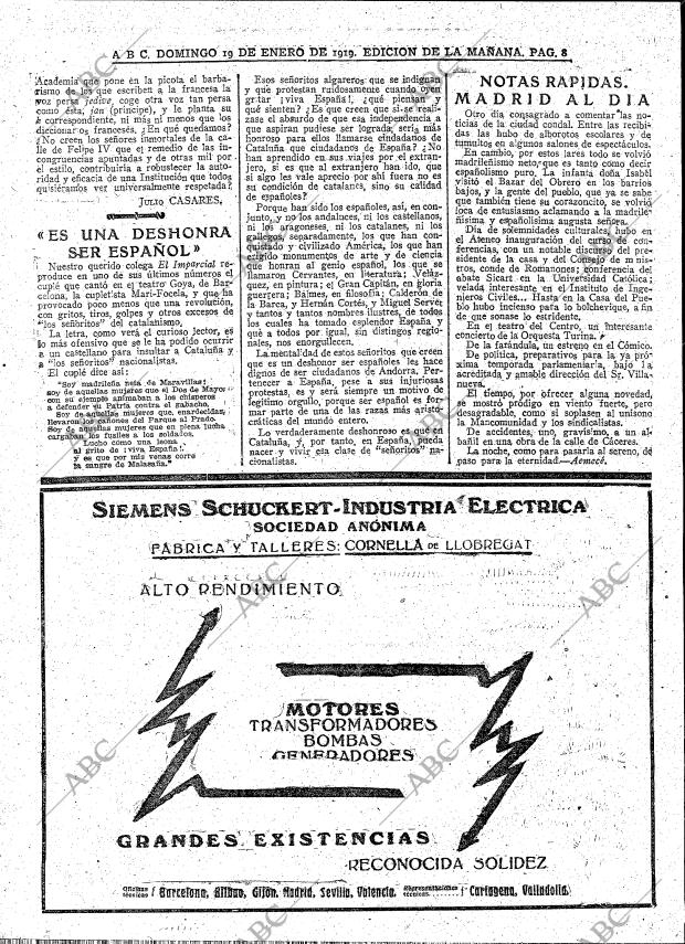 ABC MADRID 19-01-1919 página 8