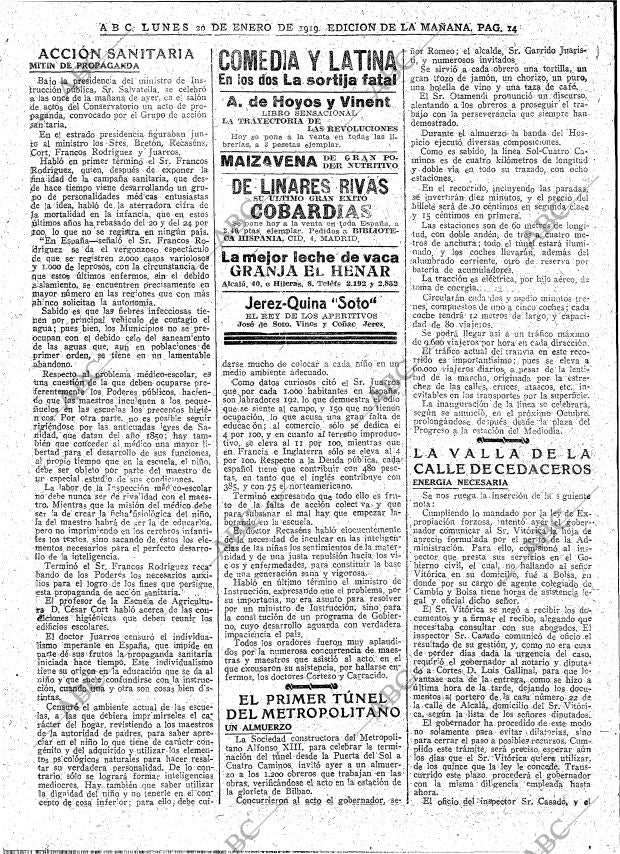 ABC MADRID 20-01-1919 página 14