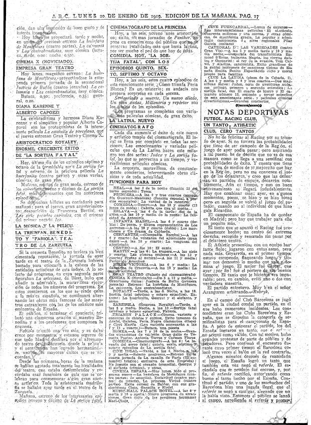 ABC MADRID 20-01-1919 página 17