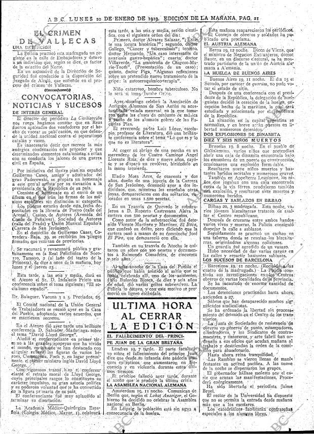 ABC MADRID 20-01-1919 página 21