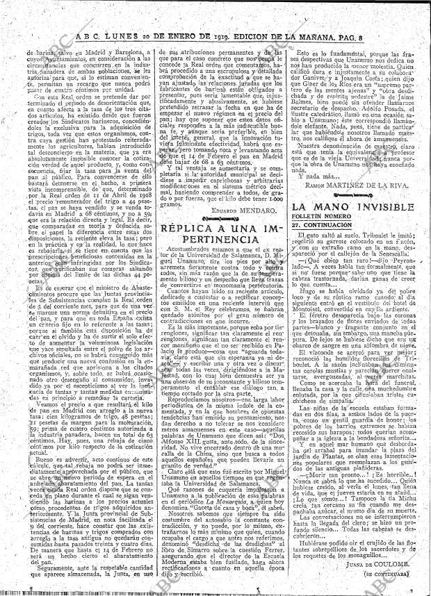 ABC MADRID 20-01-1919 página 8